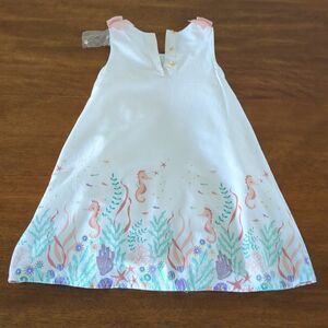 Catherine Maladrino girls sun dress Beach vacation with pink bow size 4T NEW
